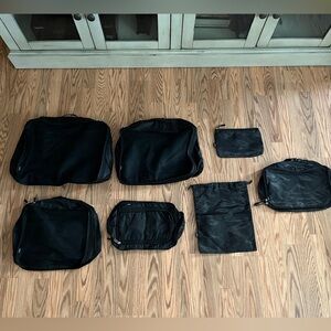 BAGAIL 7 Piece Set Packing Cubes Luggage Packing Organizers for Travel - Black